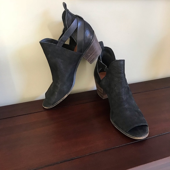 Lucky Brand Shoes - Lucky Brand Open Toe Black Booties
